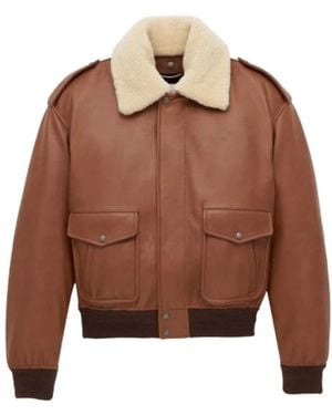 Saint Laurent Leather Jackets - Bruin