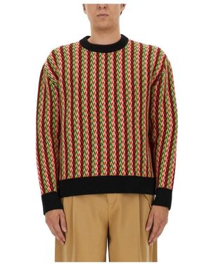 Lanvin Curb Chevron Strick-Rundhals - Braun