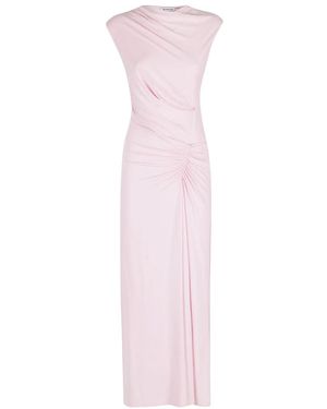 Jonathan Simkhai Kleedjes ,Roze ,Acacia Draped Jersey Midi Jurk