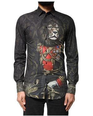 Dolce & Gabbana Royal Pet Portrait Dress Shirt - Black