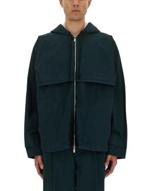 Helmut Lang Jassen ,Groen ,Katoen Garment-Dyed Windbreaker