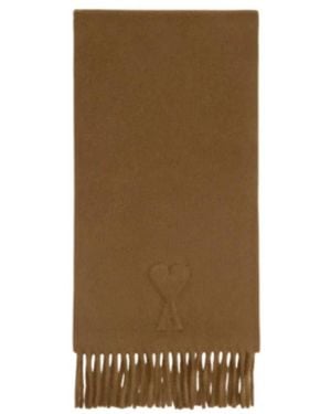 Ami Paris Accessoires ,Bruin ,Wol De Coeur Sjaal