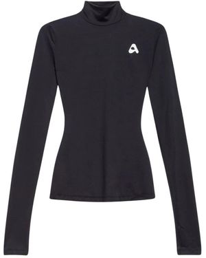 Aniye By Stretch Top Met Hoge Hals En Letterlogo - Blauw