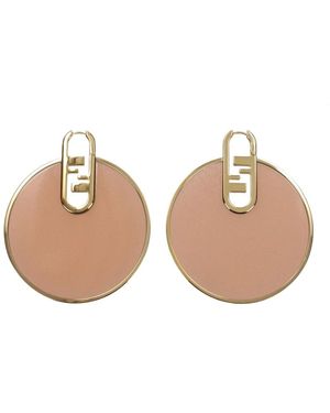 Fendi Roze Plexiglas Haak Oorbellen - Naturel