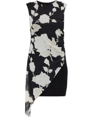 AllSaints Kleedjes ,Zwart ,Polyester Riley Slim Fit Bloem Mini Jurk