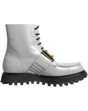 Dolce & Gabbana Lace-Up Boots - Grey