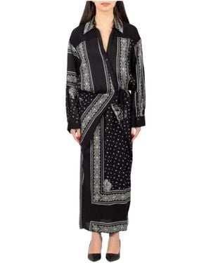 Pinko Lange Crisscross Shirtjurk - Zwart