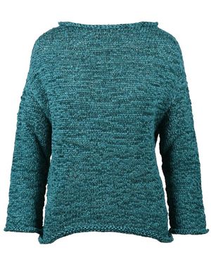 Alpha Studio Truien & Vesten ,Groen ,Denim Maglia Nastro Intrecciato