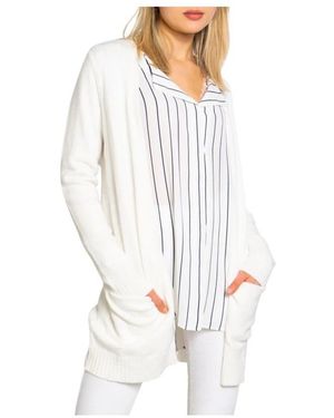 Vila Viril Open L/Gebreid Vest - Wit