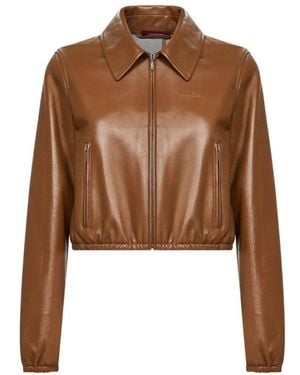 Gucci Bomber Nappa Bonded Jacket - Bruin