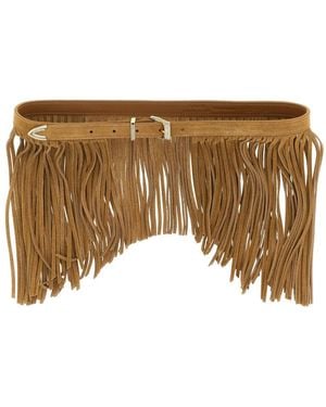 Pinko Accessoires ,Leer High Triptych Riem - Bruin