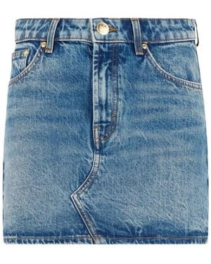 Roberto Cavalli Blaue Denim Minirock