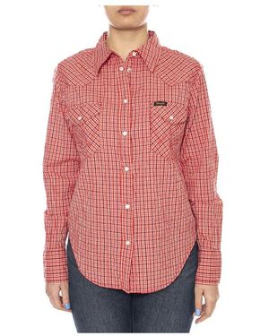 Wrangler Overhemden ,Rood ,Katoen Shirts - Roze