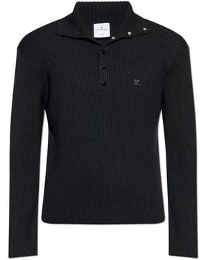 Courreges V-Neck Knitwear - Noir