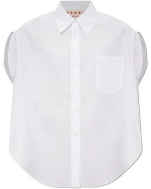 Marni Oversized T-Shirt Met Zak - Wit