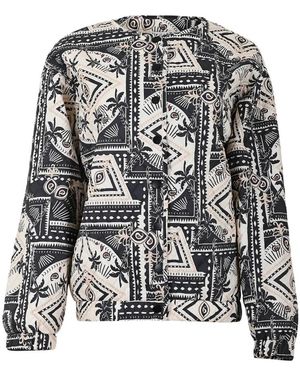 Maicazz Overhemden ,Veelkleurig ,Leer Exotische Print Zomerjas - Zwart