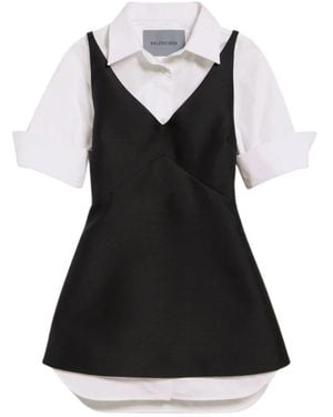 Balenciaga Kleedjes ,Zwart ,Hybrid Shirt Dress