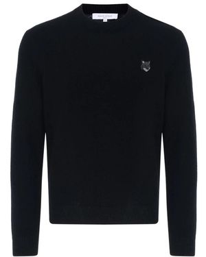 Maison Kitsuné Round-Neck Knitwear - Black
