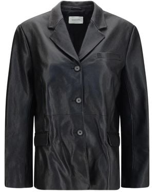 Magda Butrym Jassen ,Zwart ,Leer Leren Blazer