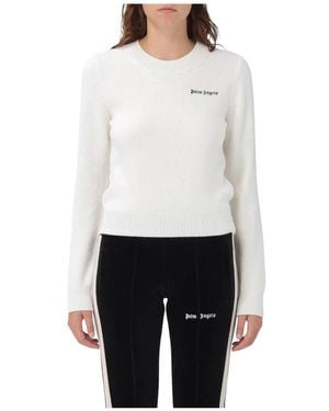 Palm Angels Round-Neck Knitwear - Bianco