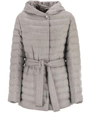 Herno Jassen ,Grijs ,Silk And Cashmere Down Jacket