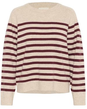 Part Two Truien & Vesten ,Wol Tawny Port Stripe Gebreide Trui - Naturel