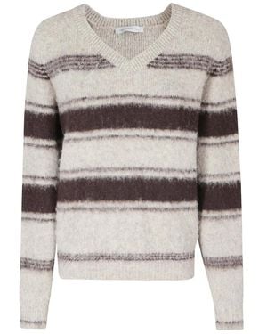 Low Classic V-Neck Knitwear - Gris