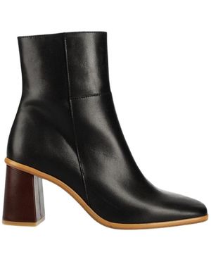 Alohas Schoenen ,Zwart ,Leer West Vintage Enkellaarsjes