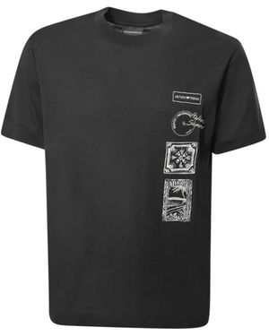 Emporio Armani T-Shirt Mit Rundhalsausschnitt - Schwarz