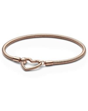PANDORA Roségold Herzverschluss Armband - Mettallic
