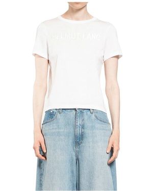 Helmut Lang Besticktes Logo Slim Tee - Blau