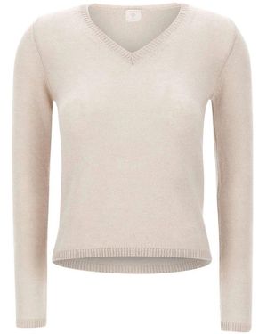 Eleventy Truien & Vesten ,Kasjmier V-Hals Trui - Naturel