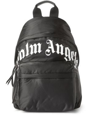 Palm Angels Curved Logo Mini Backpack 39X28X23 Cm - Black