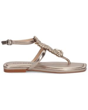 Alma En Pena. Flat Sandals - Metallic
