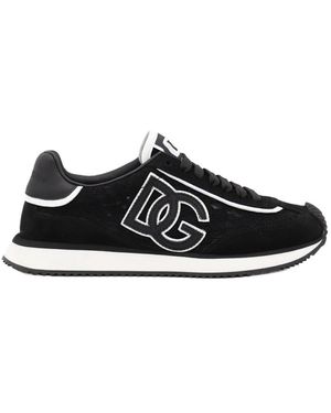 Dolce & Gabbana Sports Shoes With Logo - Black