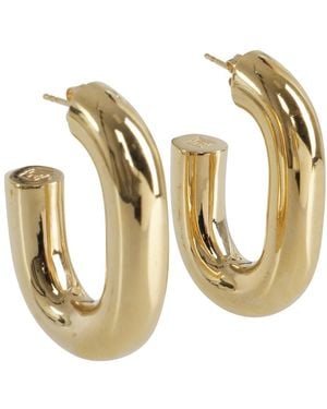Rabanne Xl Link Hoop Earrings - Mettallic