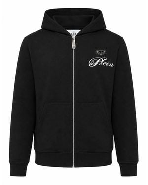 Philipp Plein Hoodie Sweatjacket Teddy - Zwart