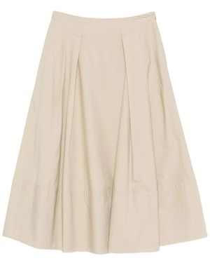Woolrich Rokken ,Leer A-Lijn Geplooide Midi Rok - Naturel