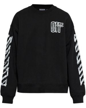 Off-White c/o Virgil Abloh Hoodies & Sweatvesten ,Zwart ,Katoen Motion Arrow Skate Crewneck Sweatshirt
