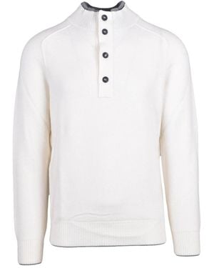 Kangra Pullover Mit Rollkragen Und Knöpfen - Weiß