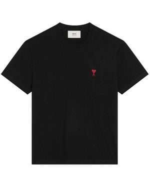 Ami Paris Tops ,Zwart ,Katoen T-Shirt Ami De Coeur