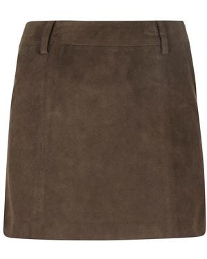 DUNST Rokken ,Groen ,Polyester Alter Suede Minirok - Bruin