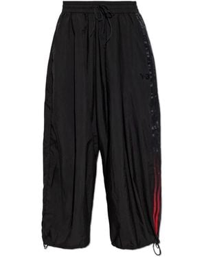 Y-3 Broeken ,Zwart ,Nylon Gradient 3 Strepen Nylon Wijde Trainingsbroek