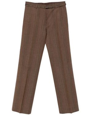 Dries Van Noten Broeken ,Bruin ,Katoen Slim-Fit Broek Met Lichte Uitloop