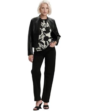 White Wise Jassen ,Zwart ,Leer Faux Leather Jacket