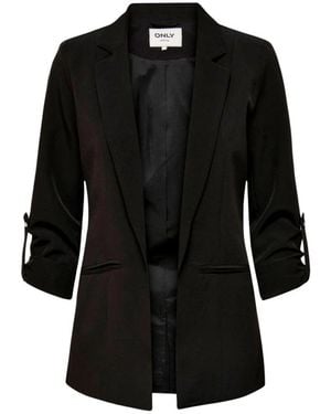 ONLY Blazer Met Driekwartmouwen En Reverskraag - Zwart