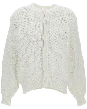 Comme des Garçons Cardigan Met Kabelpatroon - Wit