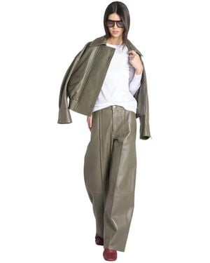 IVY & OAK Leather Trousers - Verde