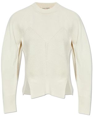 McQueen Weißes top eleganter stil,weiße chevron korsett pullover
