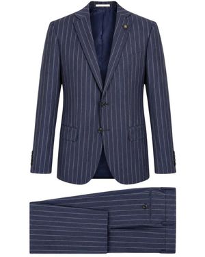 Luigi Bianchi Single Breasted Suits - Blue
